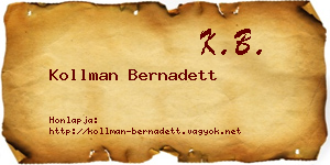 Kollman Bernadett névjegykártya