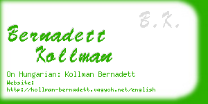 bernadett kollman business card